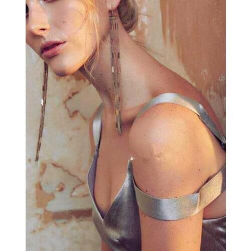 Restoring ancient ways multilayer big temperament long tassel earrings eardrop imitation of 18 k alloy stud earrings