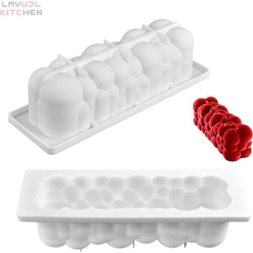 Long Strip Auspicious Cloud Blister Cake Silicone Mold French Mousse Chocolate Cake Decoration Mold DIY Baking Sheet Accessories