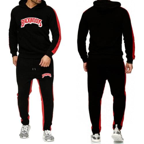 BACKWOODS Hoodies Sets Streetwear Fleece Hoodie Sweatshirt Men Women Tracksuit homme Sweatpants Suit Casual Hoodie And pants