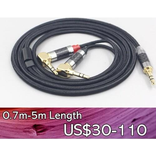 LN007535 6.5mm XLR Super Soft Headphone Nylon OFC Cable For Verum 1 One Headphone Headset L Shape 3.5mm Pin Earphone headset