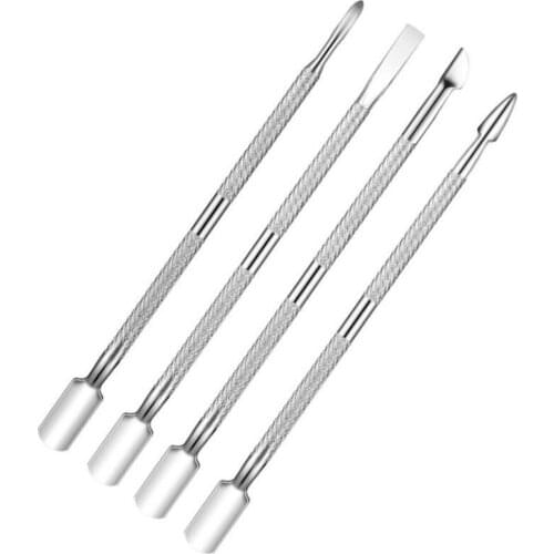 Stainless Steel Cuticle Pusher Remover Spoon Trimmer Metal Double Sided Finger Dead Skin Push Nail Art Manicure Pedicure Tool