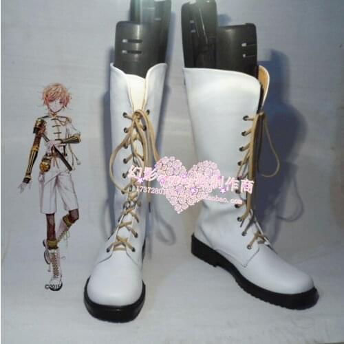 Touken Ranbu Monoyoshi Sadamune White Long Halloween Cosplay Boots Shoes H016
