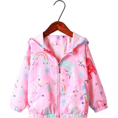 Spring Autumn Baby Girl Coat Zipper Hooded Jackets Cartoon Toddler Girl Winter Clothes Girls Coat