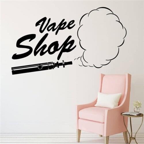 Vape Shop Wall Stickers Man Cave Decor Smog Vinyl Self-adhesive Door Window Decals Home Decoration Lounge Room Murals DW10990
