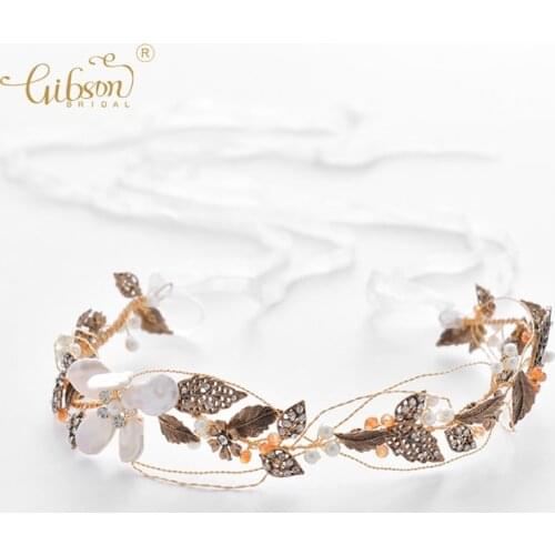 Vintage Hair Accessories Ceremony Headpiece Bridal Hair Vine Antique Gold Color Headband Stunning Women Tiara
