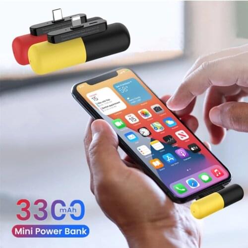 3300mAh Mini Power Bank For iPhone 12 11 Xiaomi Samsung External Battery Powerbank Portable Travel Phone Charger Cute Poverbank