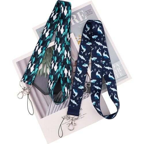 ZF3428 1pcs Marine Life Shark Fashion Personality ID Card Holder Bus Card Holder Staff Card Lanyard For Keys Phone DIY Hang Rope