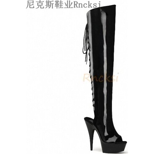 2020 New Sexy Nightclub Ultra-high Heel Large Stretch Skinny Roman Over The Knee Boots Women Boots Thigh High Boots Size 34-46