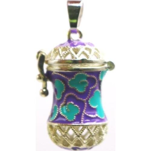 1PCS Vintage Brass Blue Cloud Pattern Hollow Openable Pendant Necklace Clavicle Chain jewelry Birthday Gift