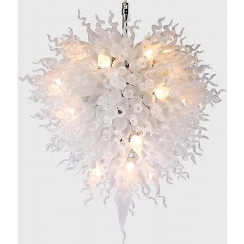 100% Hand Made Blown Glass Chandelier Coloured Art Glass Modern Ceiling Decorative Hotel Decor LED Light Source