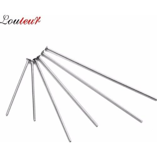 100pcs/bag 20 30 40 50 60 70mm Flat Head Pins Dia 0.7mm Rhodium Head Pins For Jewelry Making Accessories Wholesale Supplies