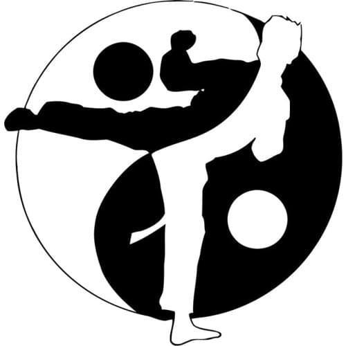 12.8cm*13.1cm Yin Yang Symbol Fashion Car Accessories Stickers Decals Black/Silver S3-6380