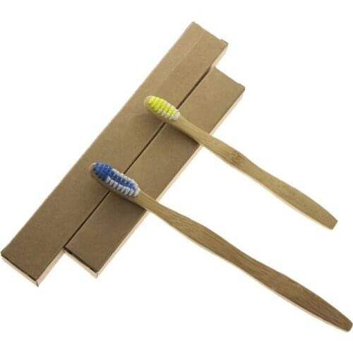 2Pcs/Set Gift Good Environmentally Eco Friendly Wholesale Adult Kid Bamboo Tooth Brushes Kit