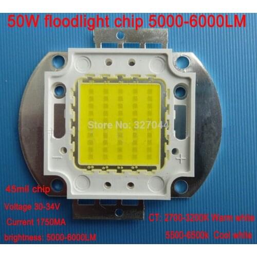 2pcs/lot 38mil 45mil Epistar integrated 50w breads 5000-6000LM COB led floodlight chip light source 30-34V Current 1750MA