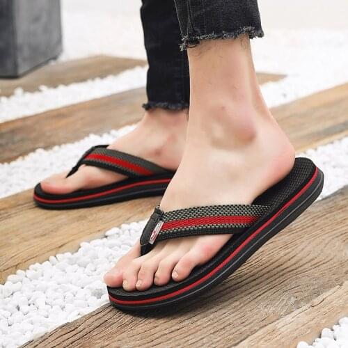 Summer Fashion Korean 2020 Tide Male Style Outdoor Vacation Sandals Beach Slippers Gentleman Herringbone Student Men Flip-Flop