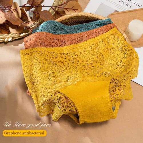 Period Panties New Leakproof Menstrual Panties Physiological Antibacterial Briefs Sexy Lace Underwear Women