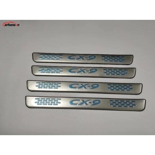 Car Accessories For Mazda cx-9 cx 9 cx9 Stainless Steel Door Sill Pedal Cover Scuff Plate Protector Car Styling Sticker 2007-15