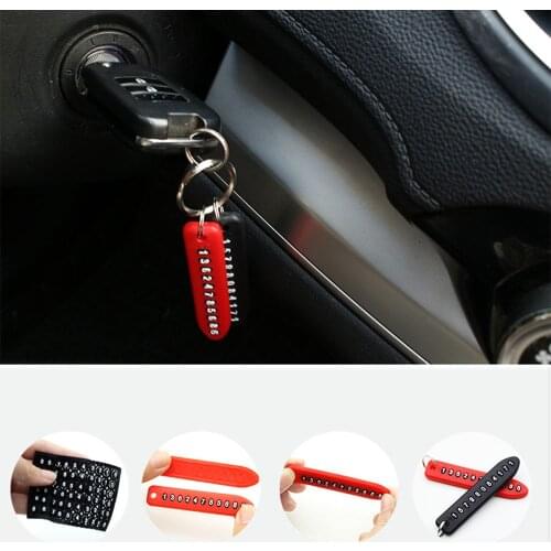 1 Set Anti-lost Phone Number Plate Car Keychain Vehicle Phone Number Card for Keyring Key Chain Car Ornament Car Accessories