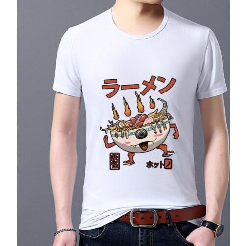 White All-match Mens T-shirt Cute Funny Monster Pattern Series Classic O-neck Tops Dropshipping Harajuku Style Man Tee Clothes