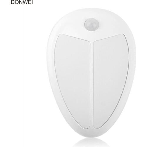 DONWEI Auto ON/OFF Wireless IR Motion Sensor Night Lights Battery Powered Wall Lights For Bedroom Cabinet Kitchen Hallway