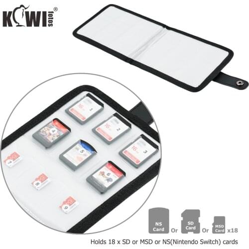 Kiwi Portable Memory Card Pouch Storage Case Bag for 18 SD or TF or NS(Nintendo Switch) Cards for DSLR Mirrorless Camera