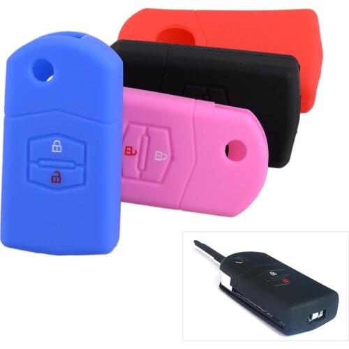CITALL Silicone 2 Buttons Car Remote Flip Key Cover Case Fob Fit for Mazda 2 3 5 6 CX7 RX8 MX5 Demio 2009 2010 2011