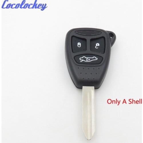 Cocolockey 3Buttons Remote Key Shell fit for CHRYSLER DODGE JEEP Plastic Car Key Case Rubber Key Pad No Battery holer