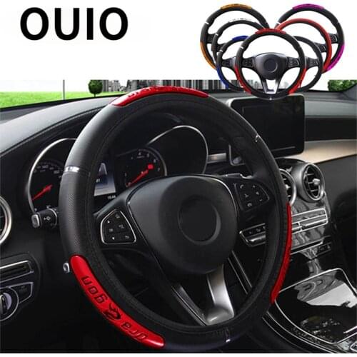 Pu Leather Car Steering Wheel Cover Anti-Slip 38CM for BMW E46 E90 E60 E39 E36 F30 F10 F20 X5 E70 E53 M G30 E91 E34 F31 E30 E92