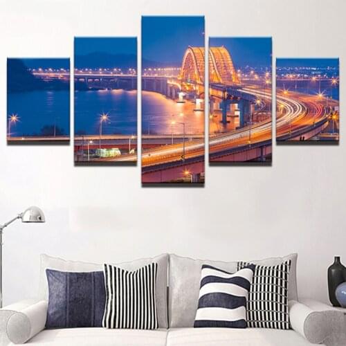 Painting City Building Full Round Drill DIY Diamond 5D 5 Pcs Embroidery Cross Stitch Picture Landscape Wall Art Home Decor Gift