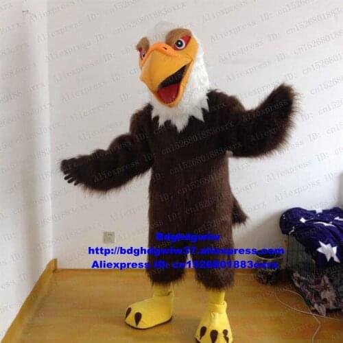 Brown White Long Fur Eagle Hawk Tercel Tiercel Falcon Vulture Mascot Costume Adult Public Holidays Grand Bodog Casino zx1256