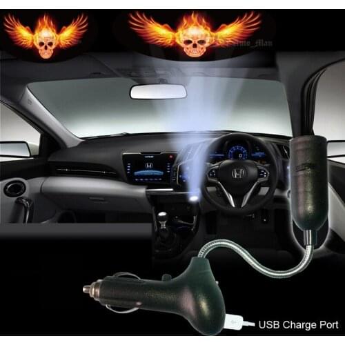 Angel Wings Flaming Skull Logo Car Cigarette Dome Roof Laser Projector Ghost Shadow Decorative Atmosphere LED Light #B0218