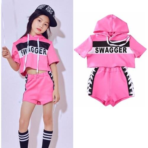 Hot Selling Jazz Dance Clothes Girls Suit Practice Costume Navel Exposed Hip-hop Performance Costume For Girls