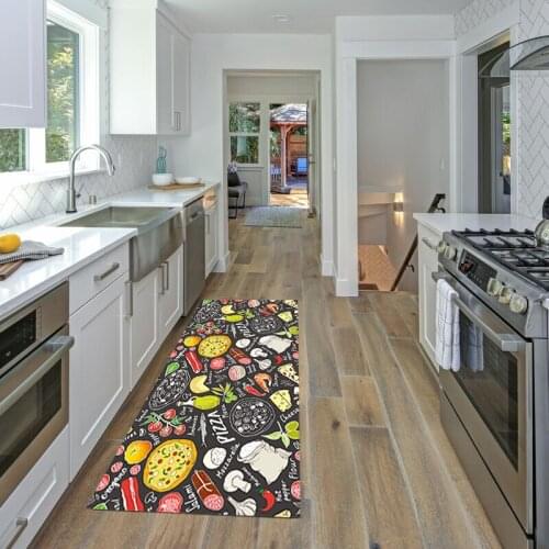 Cartoon Printed Kitchen Carpet Anti-slip Door Mat Carper For Living Room Modern Wrinkle-Resistant Floor Mat Kitchen Rug Doormat