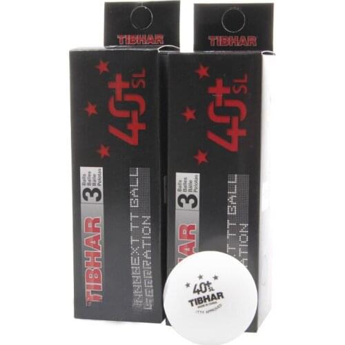 12 Balls/lot TIBHAR 40+ Poly 3-Star Table Tennis Balls Seamless Plastic New Material Ping Pong Balls ITTF Approved