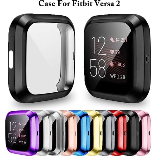 Soft TPU Screen Protective Case for Fitbit Versa 3/2 Smart Sport Watch Cover Thin Lightweight Replaceable Bumper Accessories
