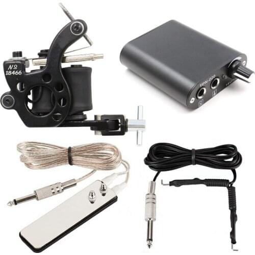 PEPAX Professional Tattoo Machine Kit 10 Wrap Coil Tattoo Machine Tattoo Power Supply and Tattoo Pedal Clip Cord kit for Tattoo