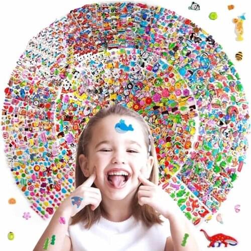 20 Sheets/lot Cartoon Stickers 3D Cartoon Princess Random Puffy Stickers Childrens Birthday Gifts For Boys Girls Diy Sticker