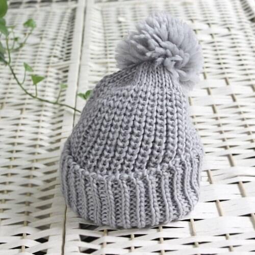 Beanie hat for Women Warm Accessories Fashion Winter knitted Caps Solid Color Thick with Hairball Casual Cap