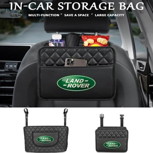 Car Seat Back Organizer Storage Bag Interior Parts Leather Bag Car ​Accessorie For Land Rover Range Rover Evoque Velar Defender
