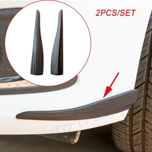 Pair Car Front Rear Bumper Guard Edge Protection Anti-rub Strips Crash Bar Trim Simulation Carbon Fiber