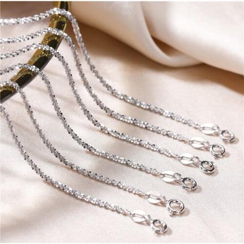 " Fake One Penalty Ten " 1.8MM/W 925 Sterling Silver Sparkling Glitter Necklace Chains Jewelry Making Accessories Findings