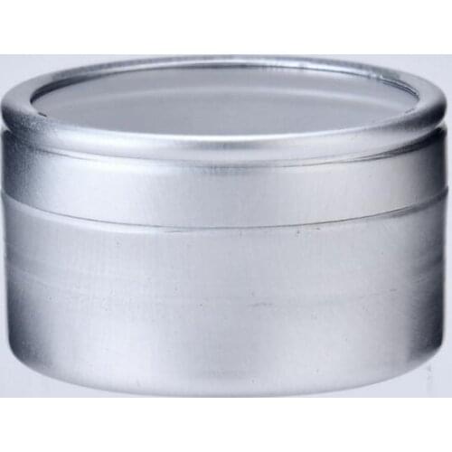 10g Empty cosmetic sample aluminum cream container with window screw lid, small lipstick can lip balm jars lin3240