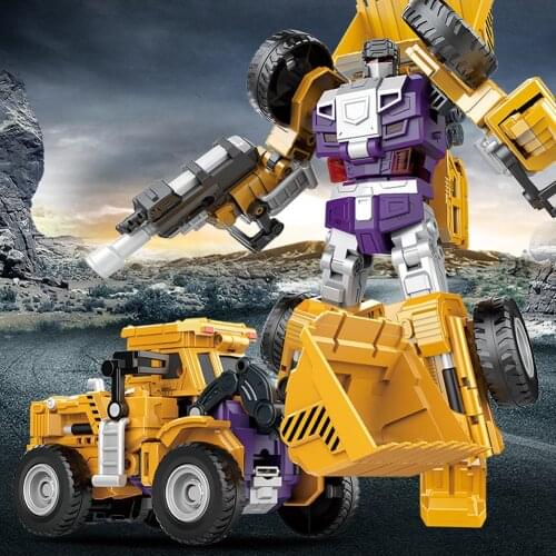 Transformation Robot Toy 6 in 1 Engineering Vehicle Model Educational Assembling Deformation Action Figure Car Toy for Children