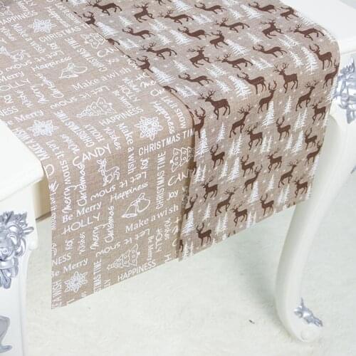 Xmas Reindeer Elk Christmas Tablecloth Dining Table Runner Xmas Table Cloth Party Holiday Table Decoration Festival Supplies