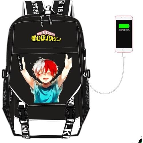 Boku no hero academia Cartoon Backpack multifunction USB charging Schoolbag My Hero Academia Bookbag Men Laptop Shoulders Bag