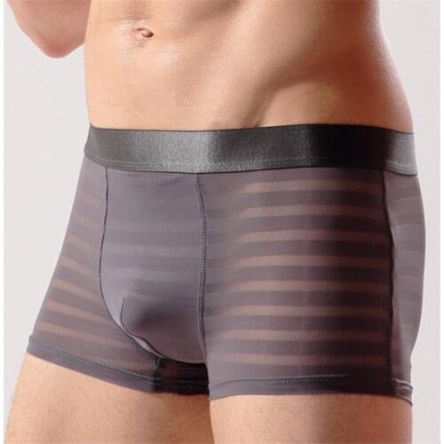 Sexy Men Underwear Mesh Boxer Transparent Sexy Ultra-Thin Jockstrap Male Underpants Low Waist Mens Shorts Panties Boxershorts