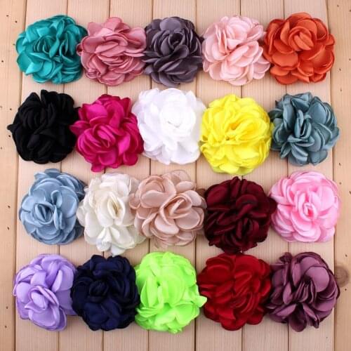 20pcs/lot 8CM 20 Colors Newborn Vintage Soft Artificial Fabric Flowers For Headbands Chic Hair Flowers For Children Accessories