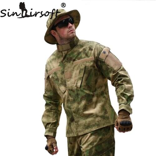 SINAIRSOFT Military Tactical Cargo Pants Uniform Waterproof Camouflage Military BDU Combat Uniform US Hunting Clothing Set