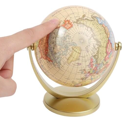360 Degree Rotating World Globe Earth Antique Home Office Desktop Decor Geography Educational School Supplies Kids Learning Gift