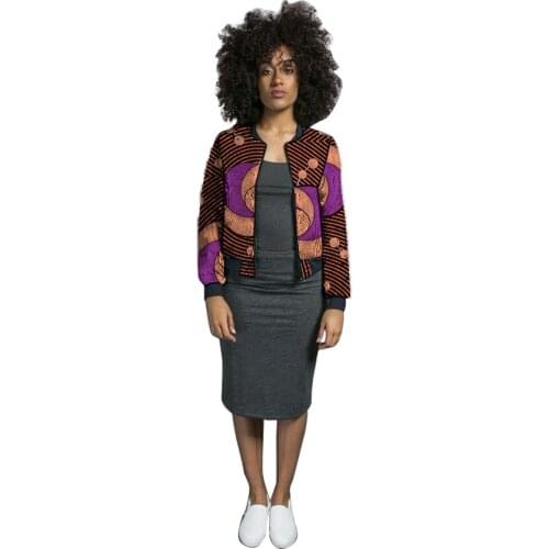 African Fashion Women Baseball Dashiki Clothes Ankara Print Short Coats Ladys Outfit Customized